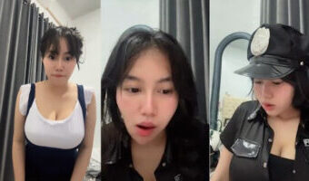 Elvara Caliva Live Cosplay Polwan & Maid Bikin Nafsu